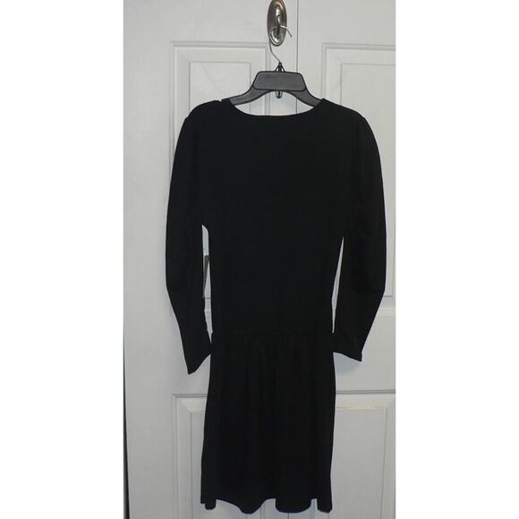 Velvet Torch Long Sleeve Round Neck Smocked Bodice Knit Dress in Black Large $33 - Picture 4 of 4